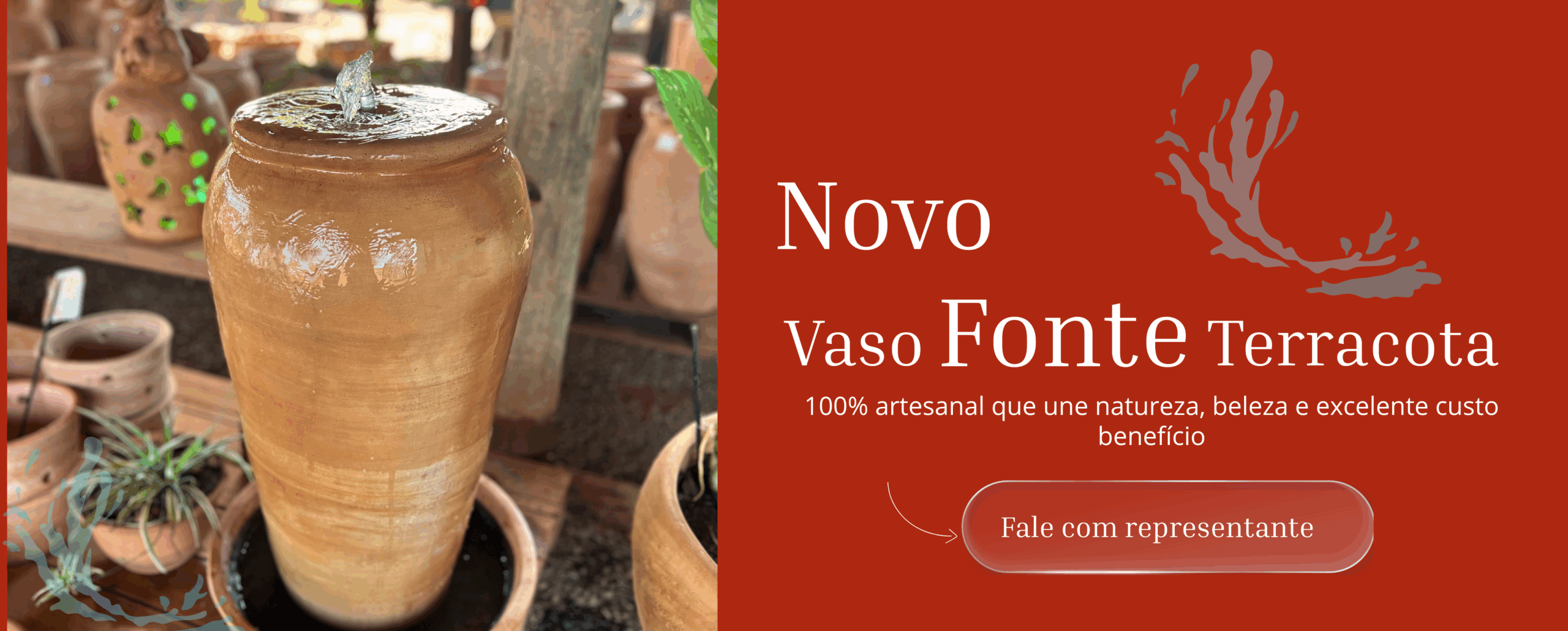 banner vaso fonte terracota, fonte vaso fonte terracota